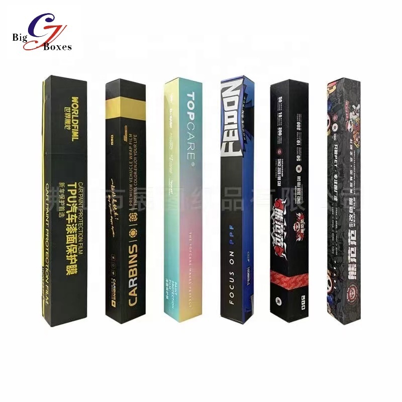 Custom Logo Printed Large Long Cardboard Packaging Boxes Corrugated Shipping Carton Box For Window PPF TPU Paint Protection Film