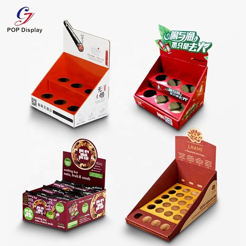 Wholesale Customized Design Color Printing Paperboard Table Display Cardboard Counter Display For Skin Care Cosmetic Promotion