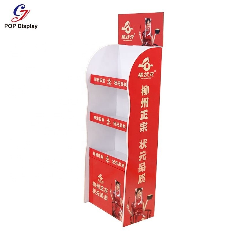 Customize Advertising Supermarket Equipment Cardboard Display Shelf Paper Stand Tower Rack For Beverage Promotional Display Unit