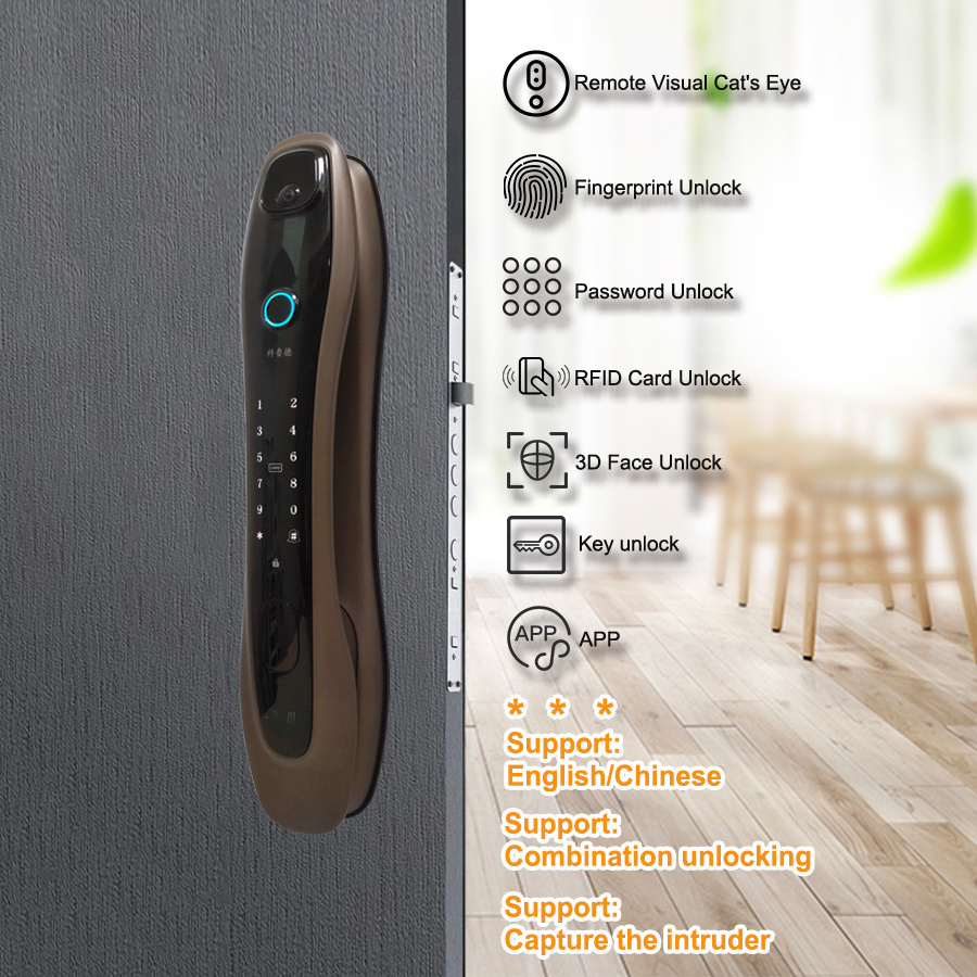 Custom Home Battery Powered Combination Finger Print Scan Touch Screen Smart Metal Iron External Gate Door Locks