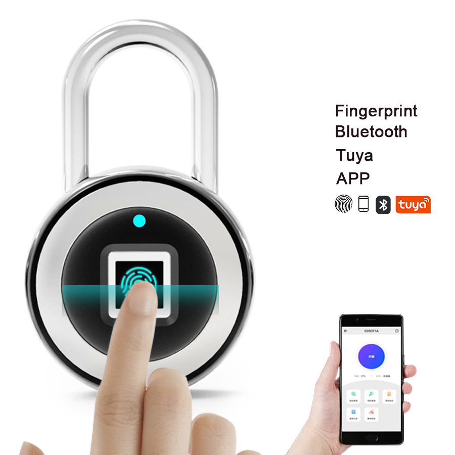 Smart Padlock APP IP65 Waterproof USB Rechargeable Phone Remote Small Fingerprint Bluetooth Cabinet Pad Locks