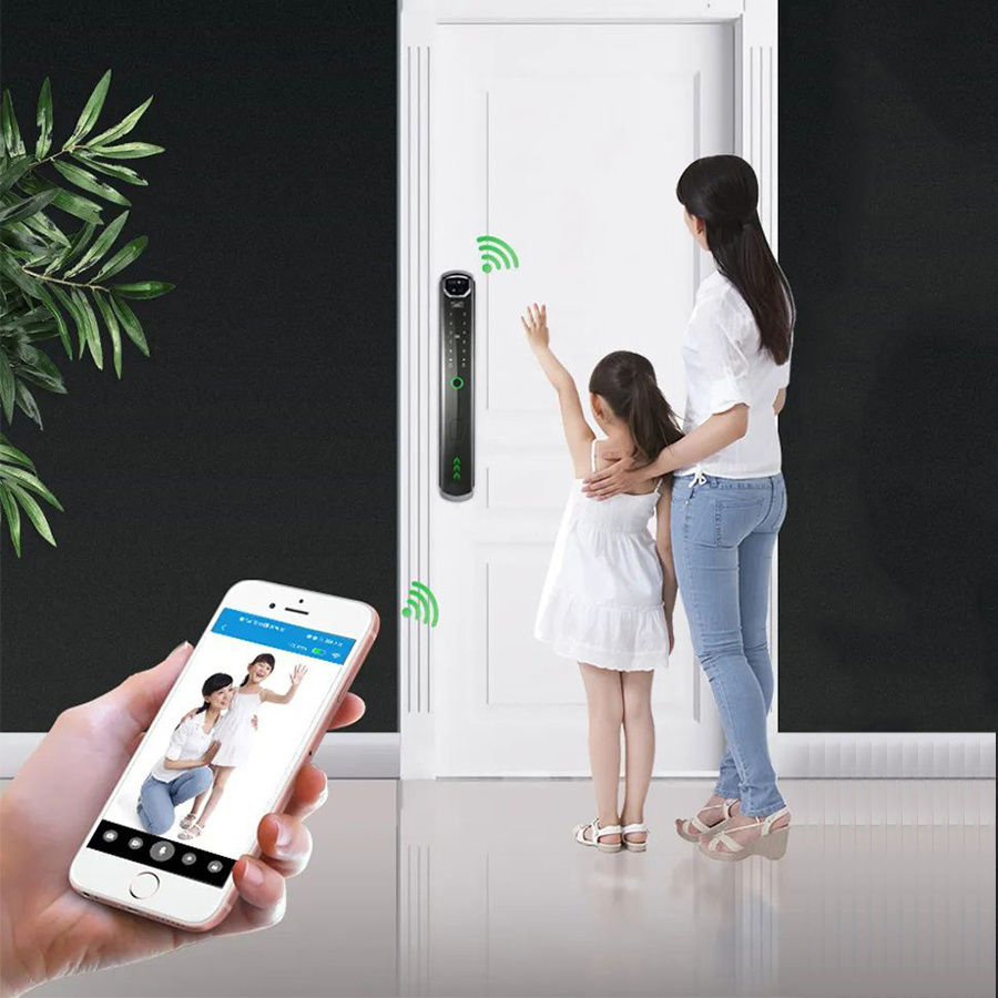 Wholesale Custom 3D Face Recognit Phone Tuya App Remote Control Password Camera Full Automatic Security Gate Smart Door Locks