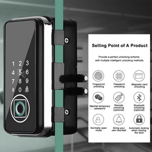 Intelligent Fingerprint Digital Remote Control Password Magnetic Card Electric Smart Office Frameless Glass Door Locks for Glass