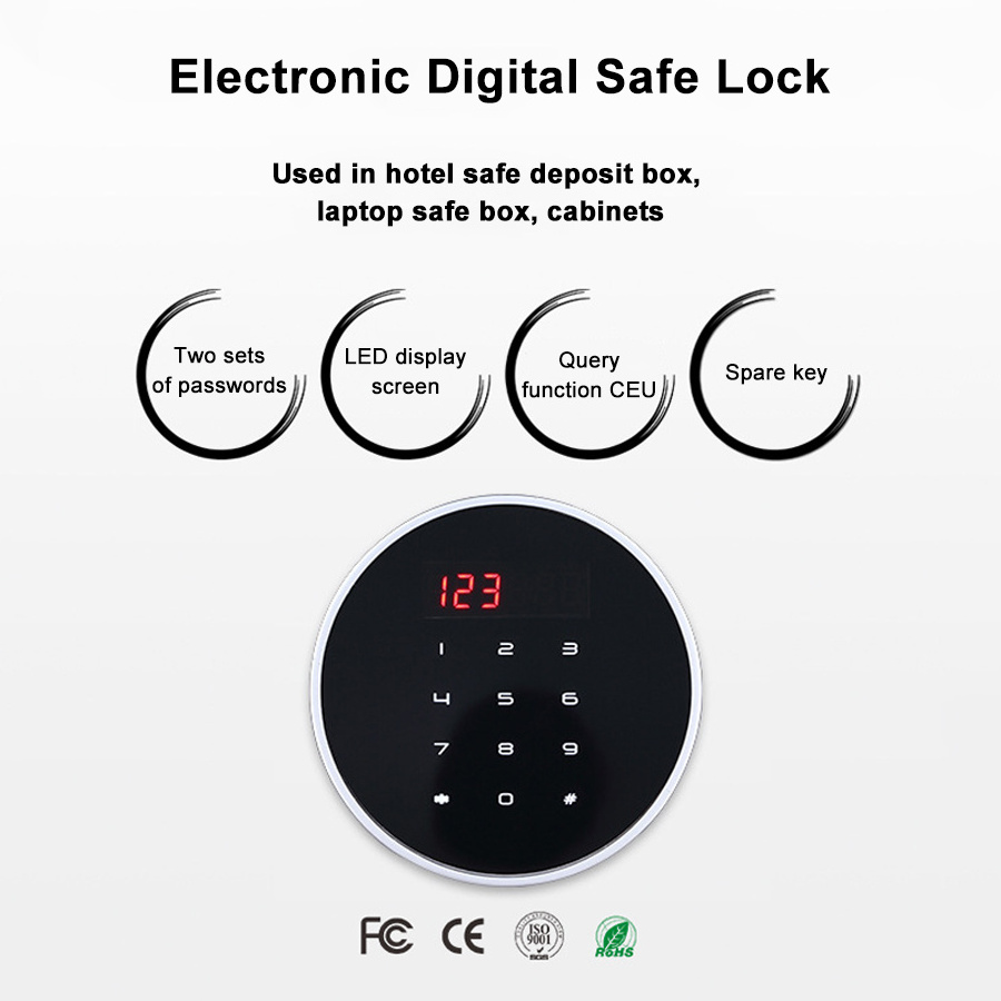 Zinc Alloy LED Screen Electronic Password Digital Safe Deposit Box Lock for Hotel and Laptop Safe Box Cabinets with CEU Query