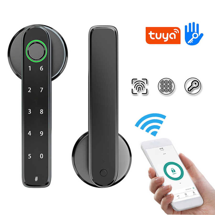 Tuya TTlock APP Biometric Intelligent Fingerprint Password Wifi Split Smart Residential Bedroom Door Handle Lever Locks