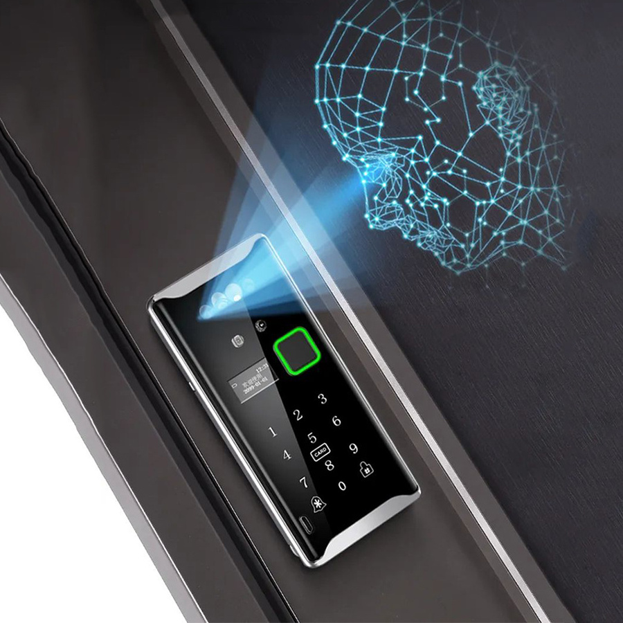 China Lock Supplier Embedded Hidden Automatic Locking 3D Face Recognition Fingerprint Deadbolt Key Pad Smart Door Locks