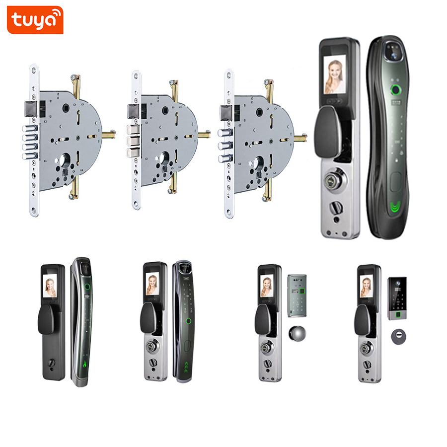 Israel Lock Home Tuya APP Electronic Digital Keypad Biometric Fingerprint Smart Door Lock with Israel Lock Body and Camera