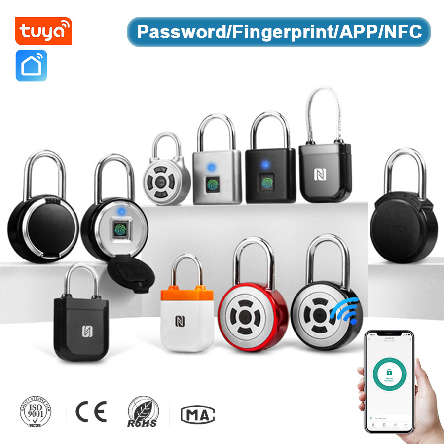 Custom Logo Water Proof Candado Con Huella Digital Lock Fingerprint Wifi Blue Tooth Smart Padlock for Gym