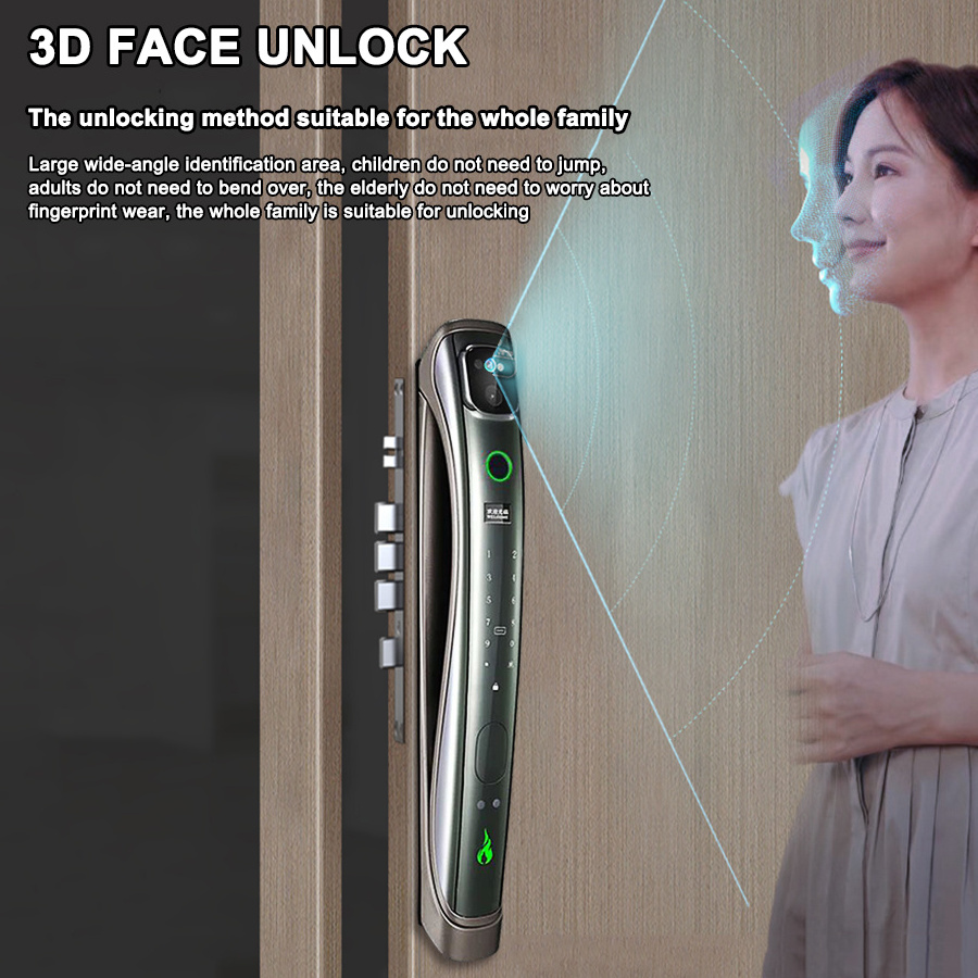 Wifi Real-time Remote Online Visual Intercom Lock Electronic HD Video Voice Smart Door Lock with Camera and Two-way Audio