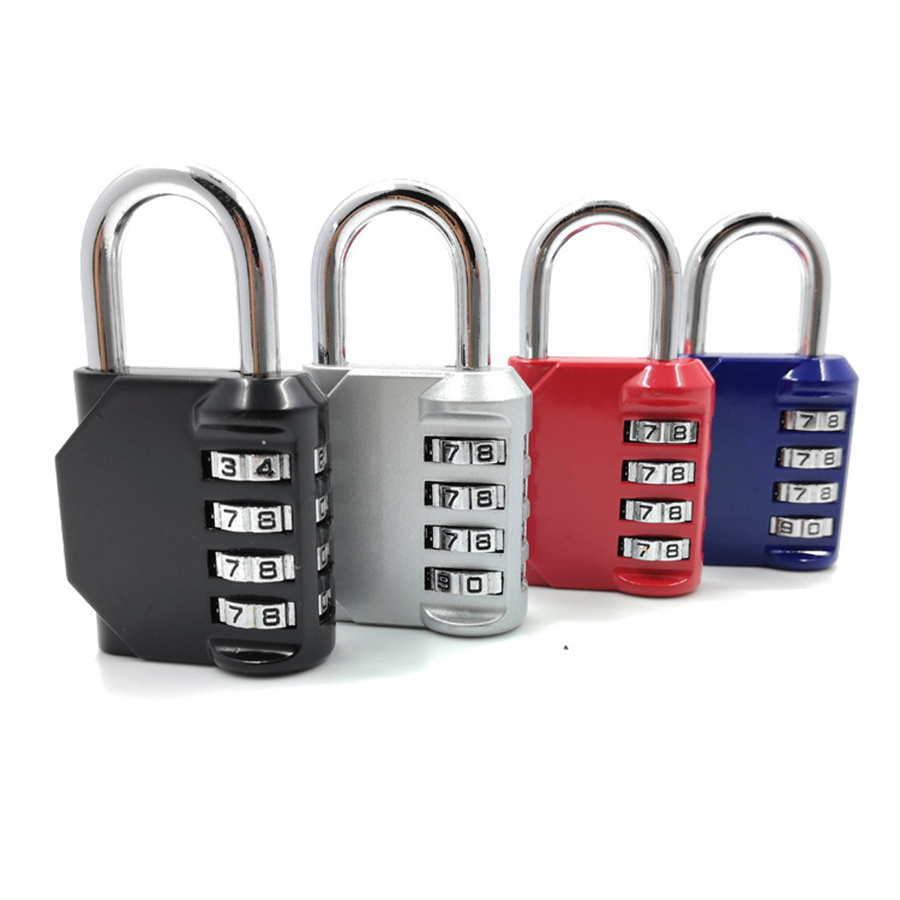 Heavy Duty 4 Digit Zinc Alloy Colour Keyless Password Number Code Gym Digital Combination Padlock For Locker Cabinet