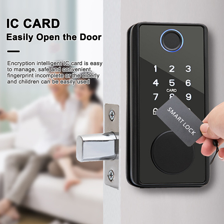 Manufacturer Tuya TTlock App Control Automatic Fingerprint Digital Deadbolt Smart Door Lock For Apartment Home Hotel Office