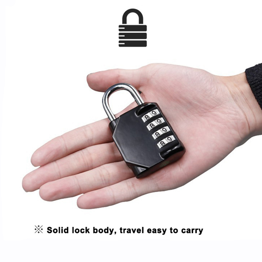 Heavy Duty 4 Digit Zinc Alloy Colour Keyless Password Number Code Gym Digital Combination Padlock For Locker Cabinet