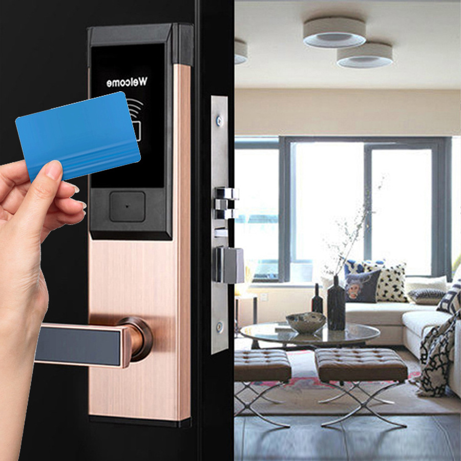 Price Intelligence Safe System Stainless Steel Electronic Mortise Key Card Rfid Nfc Keyless Hotel Room Door Smart Locks