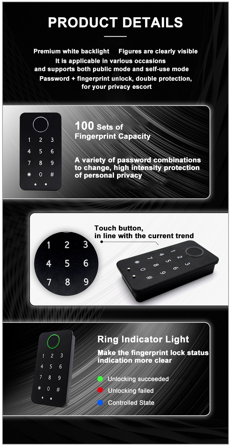 Locker Code Door Device Digital and Fingerprint Electronic Password File Cabinet Drawer Door ...