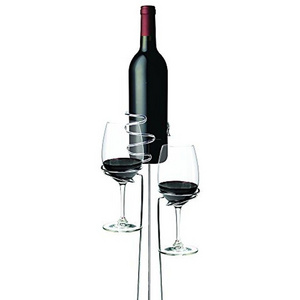 Wine Bottle And Glass Holders, Push Stakes Into Ground, Stainless Steel