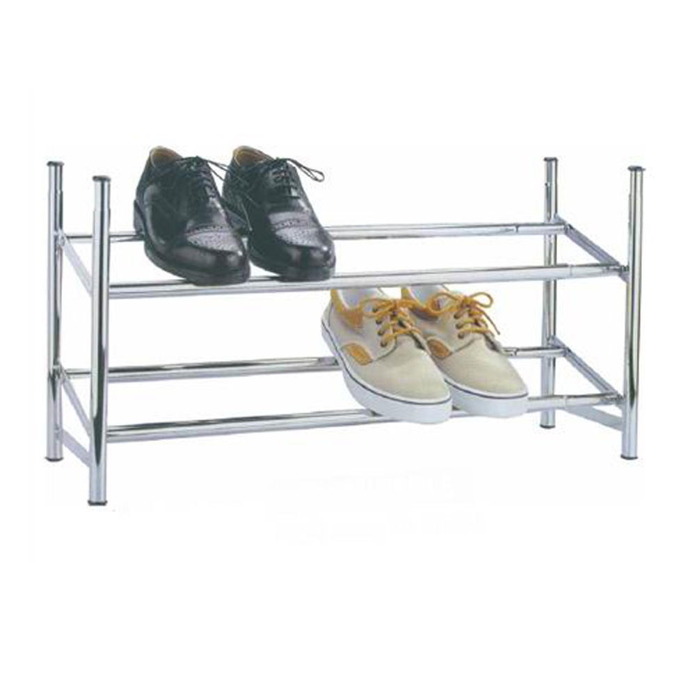 2- Tier Expandable and Stackable Shoes Rack Adjustable Shoes Shelf Storage Organizer Heavy Duty Metal Free Standing Shoes Stand