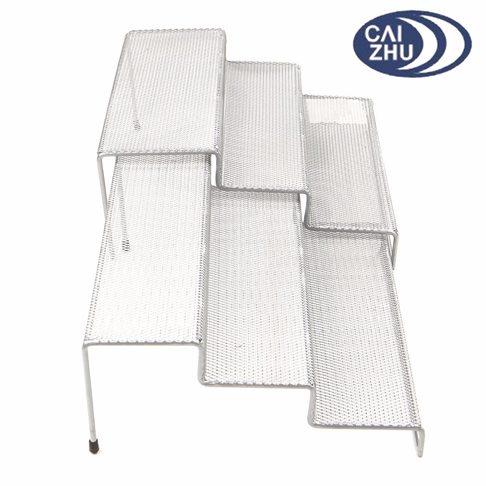 Guangzhou Metal Mesh Expandable 3 Tiers Spice Rack Condiment Holder Kitchen Pantry Cabinet