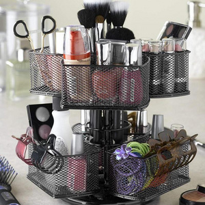 Manufacturer Home  Office Metal Mesh Desktop Stationery Organizer Cosmetic Organizing Carousel