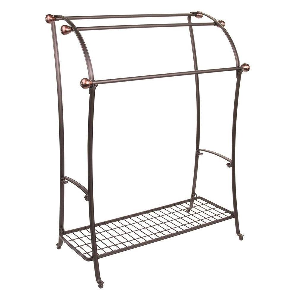 Towel Rack Holder with Storage Shelf - 3 Tier Metal Bath Organizer /Hand Towels