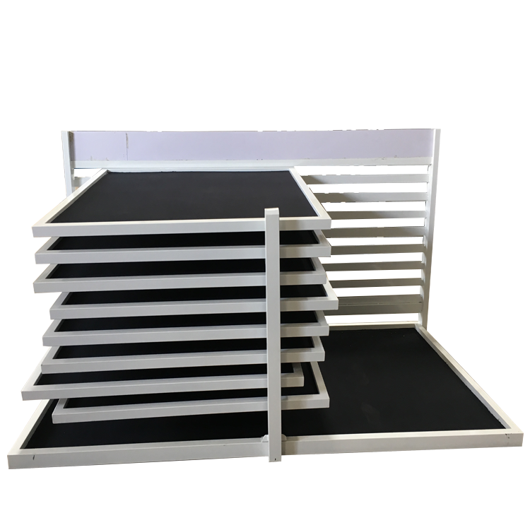 Factory Directly Sell Slant Type 9 Layers Sliding Tile Display Stand Tile Showroom Display Rack Latest Tile Racks