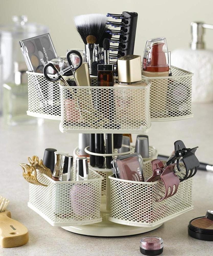 Manufacturer Home  Office Metal Mesh Desktop Stationery Organizer Cosmetic Organizing Carousel