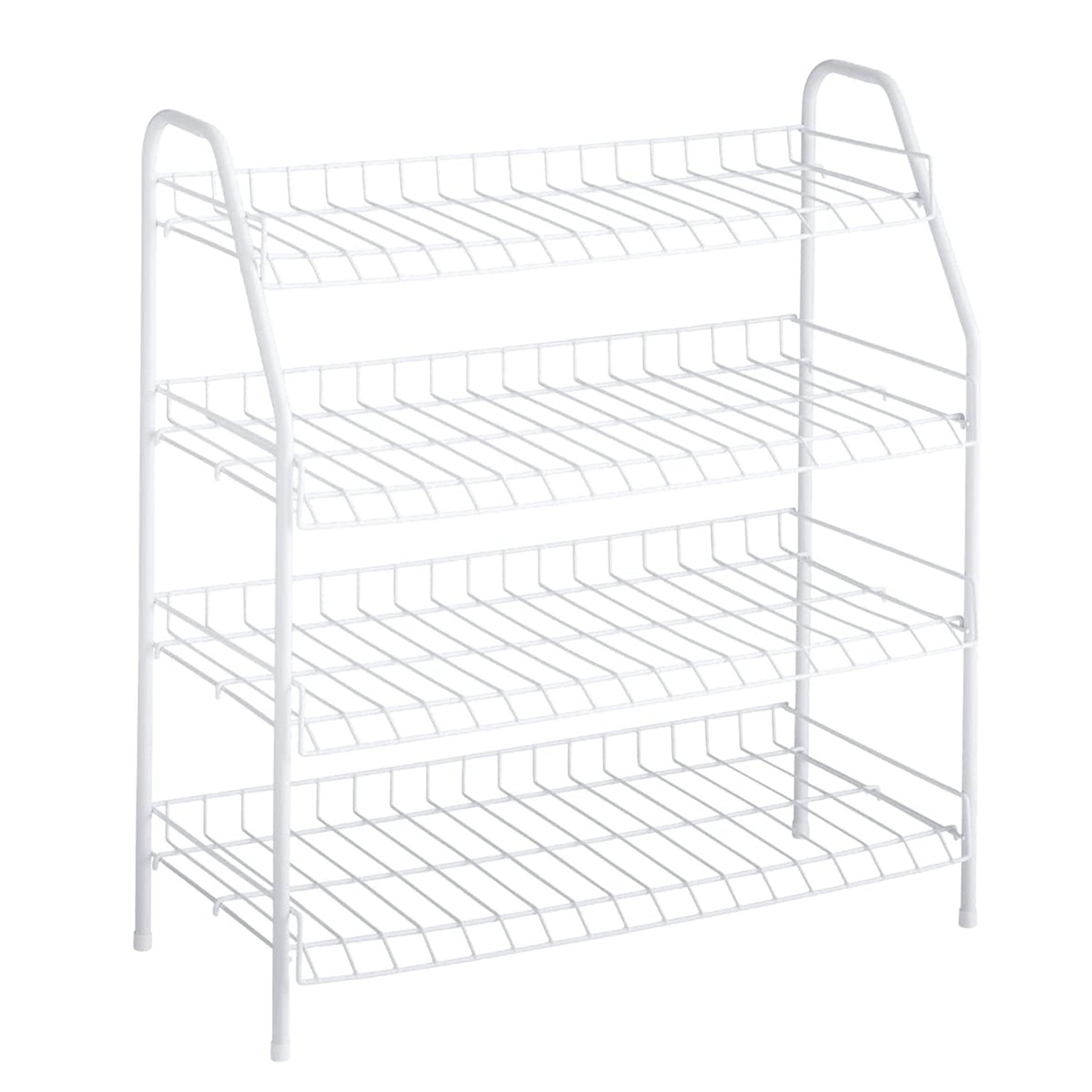 Closet 4 Tier Metal Organizer Space Saving Standing Shelf Shoe Storage Rack Shoe Store Display Rack