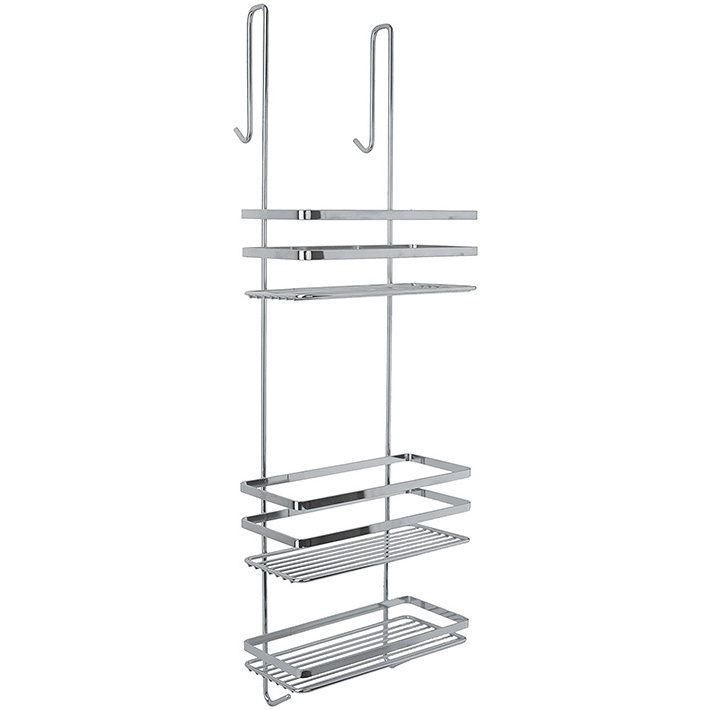 Over Door Hanging Bathroom Organiser Shower Rack Storage Caddy Shelf Stainless Steel