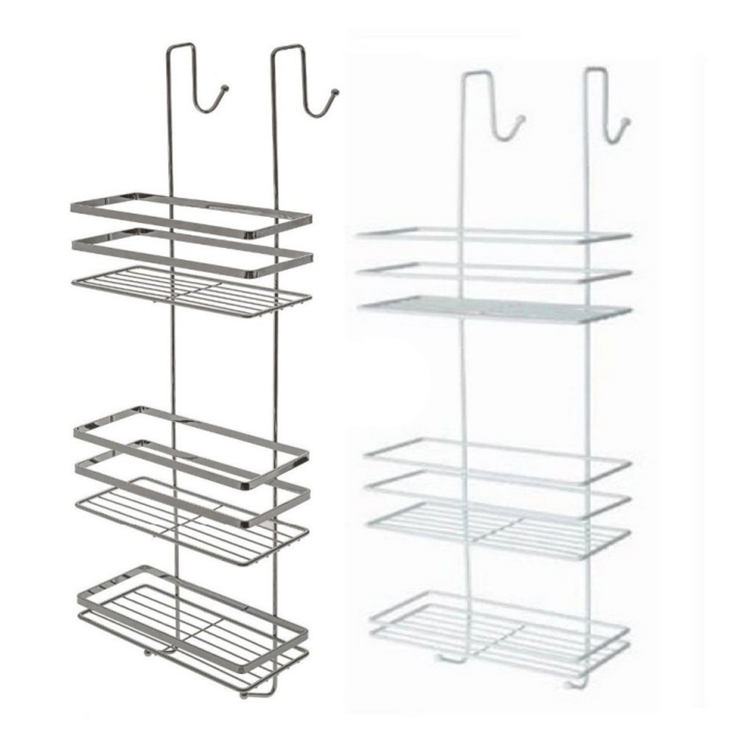 Over Door Hanging Bathroom Organiser Shower Rack Storage Caddy Shelf Stainless Steel