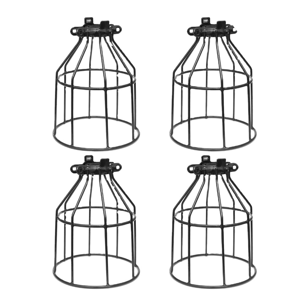 Metal Wire Bulb Guard, Clamp On Steel Lamp Cage for Hanging Pendant Lights and Vintage Cover