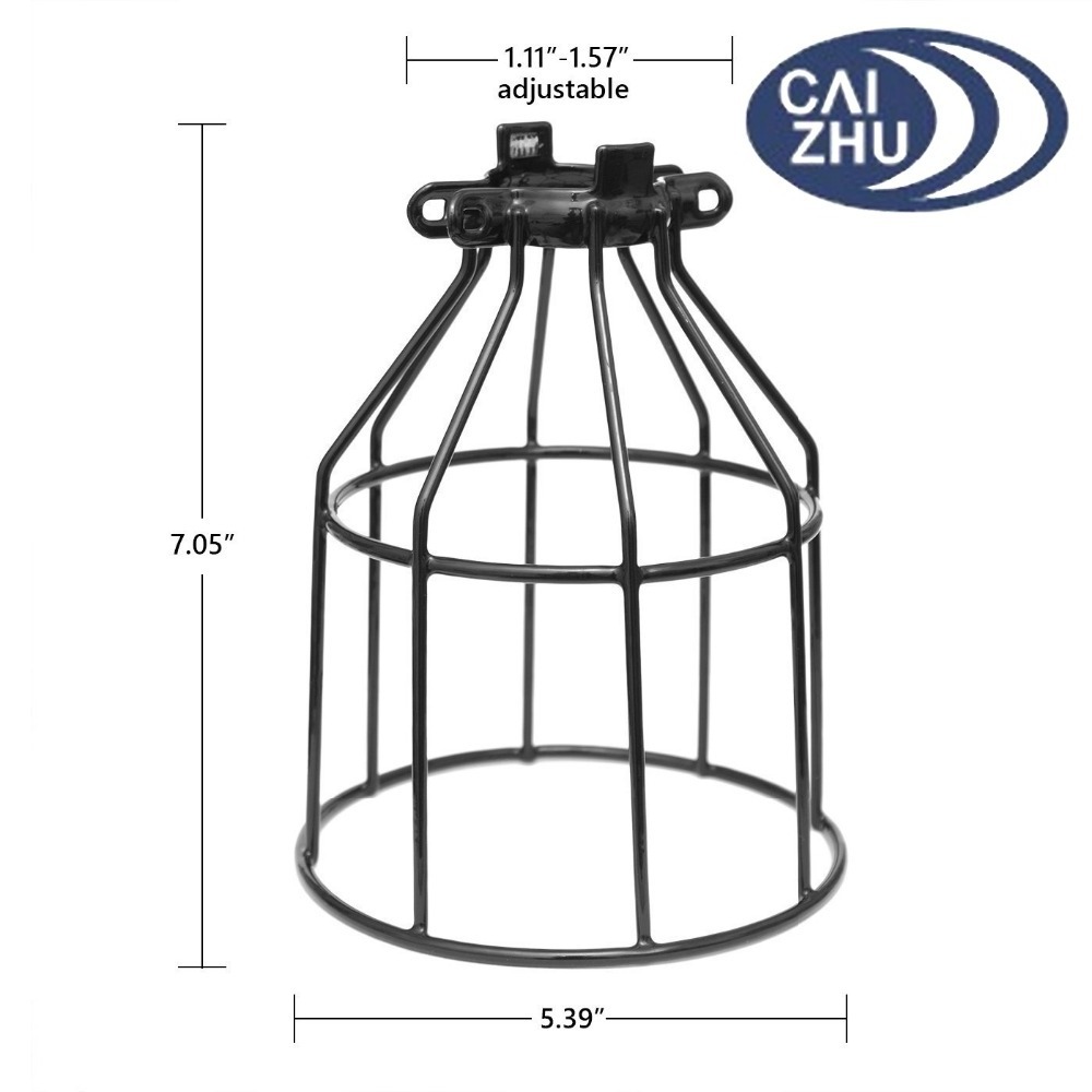 Metal Wire Bulb Guard, Clamp On Steel Lamp Cage for Hanging Pendant Lights and Vintage Cover