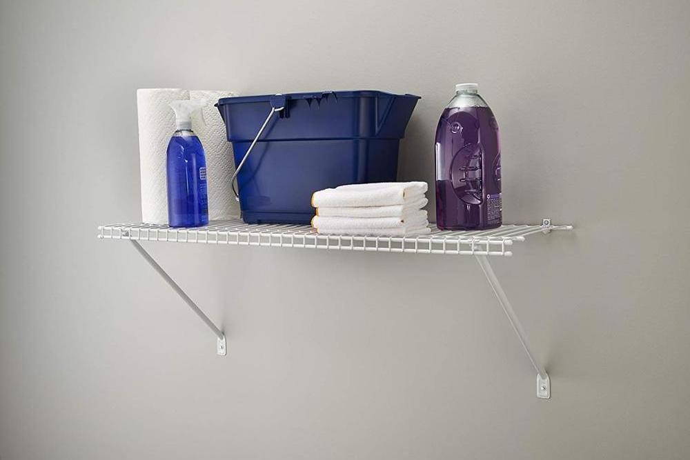 Wall Mounted  Wire Shelf Kit, 3-Feet X 12-Inch, White