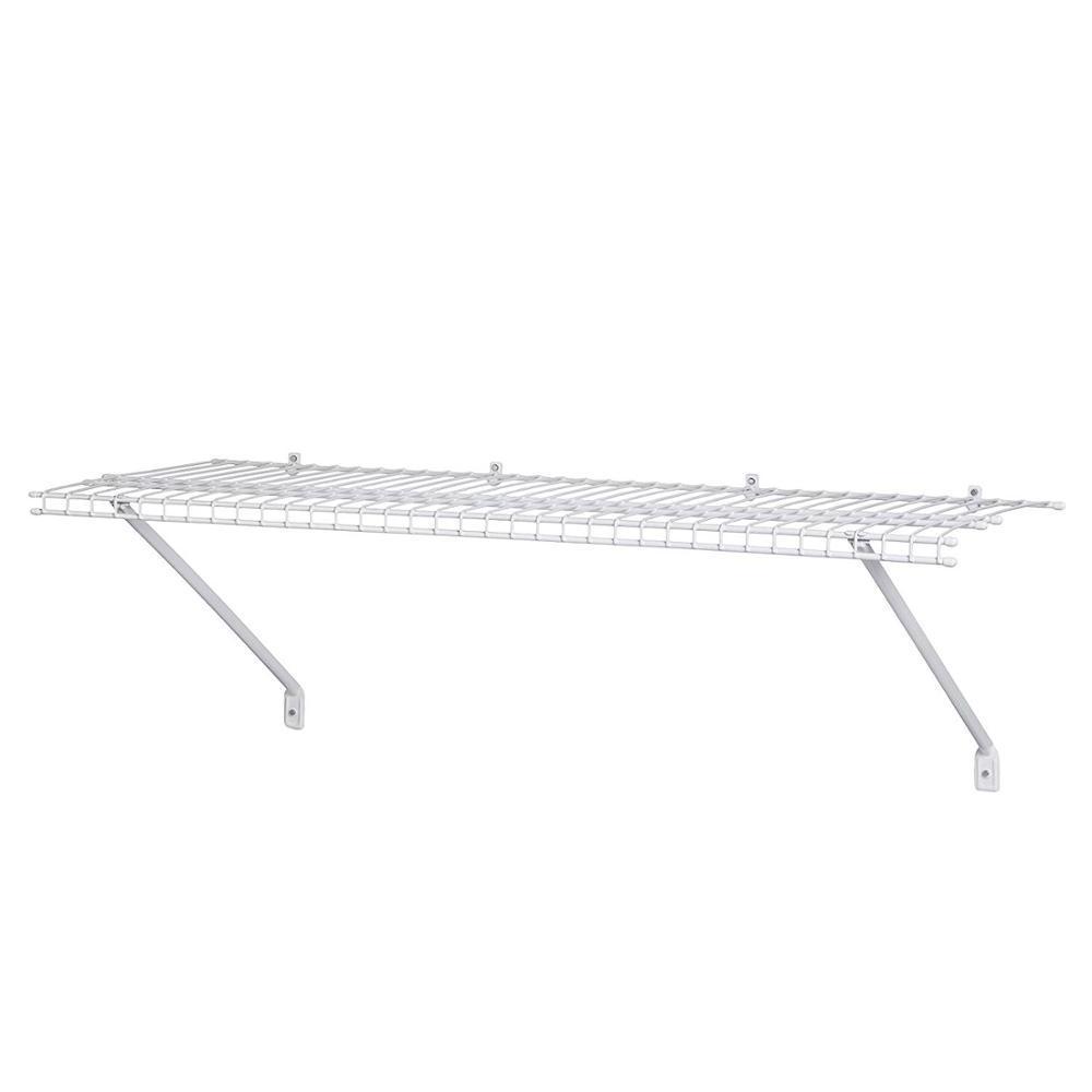 Wall Mounted  Wire Shelf Kit, 3-Feet X 12-Inch, White