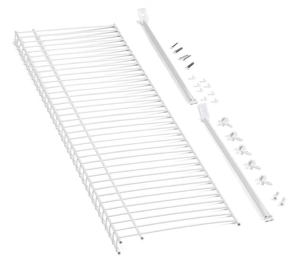 Wall Mounted  Wire Shelf Kit, 3-Feet X 12-Inch, White