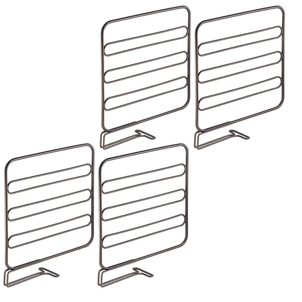 Versatile Metal Wire Closet Shelf Divider and Separator for Storage and Organization pack of 4