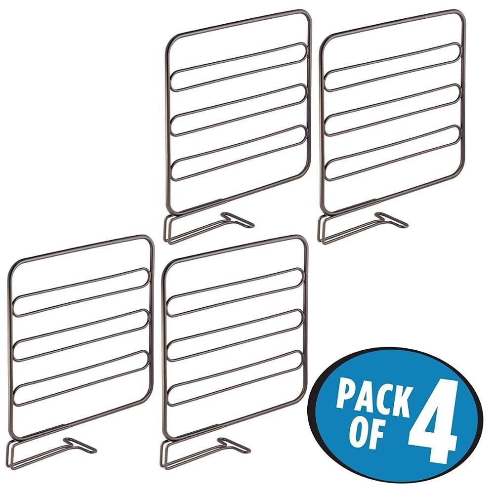 Versatile Metal Wire Closet Shelf Divider and Separator for Storage and Organization pack of 4