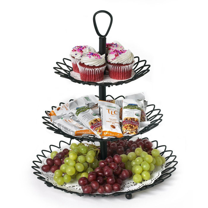 Manufacturer High Quality 3 Tier Metal Wire Cake Dessert Stand Rack