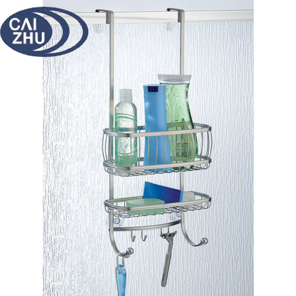 Metal Wire Stainless Steel Bathroom Over The Door Shower Caddy Rack Bathroom Storage Holder Organizer