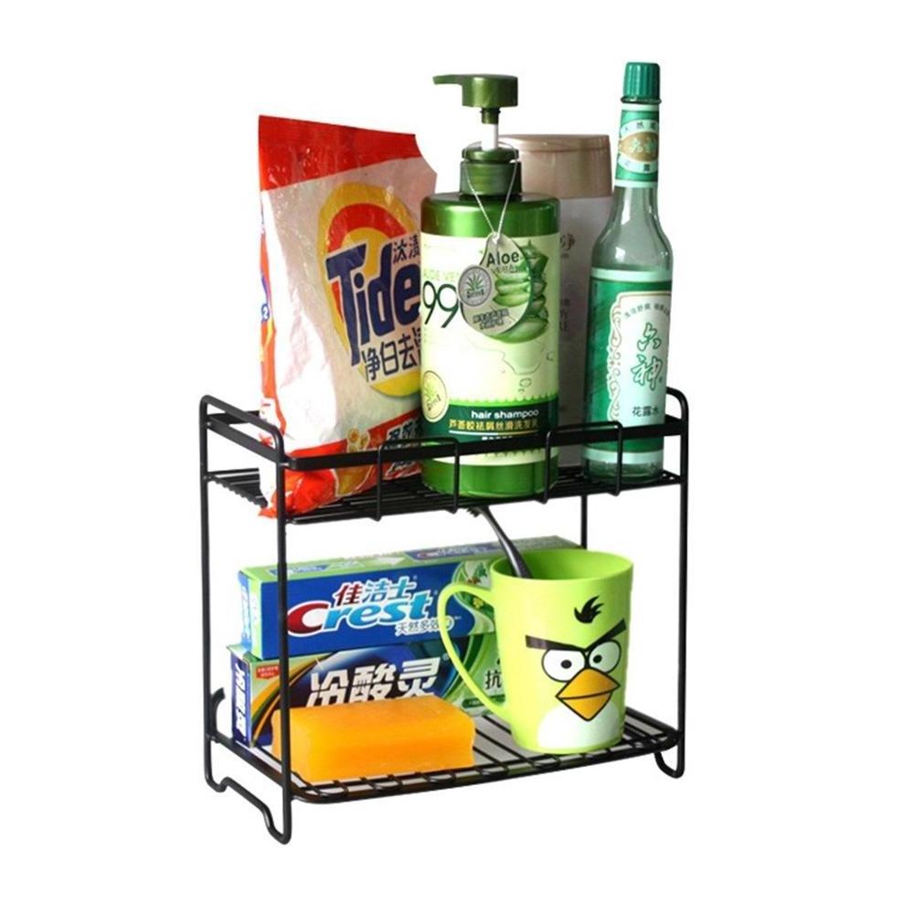 2-Tier Standing Multi-use House Metal Storage Rack Shelf Organizer