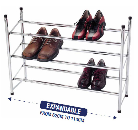 2- Tier Expandable and Stackable Shoes Rack Adjustable Shoes Shelf Storage Organizer Heavy Duty Metal Free Standing Shoes Stand