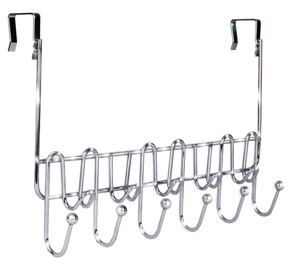 Manufacturer Over The Door 11 Hook Hanger Organizer Rack, Chrome