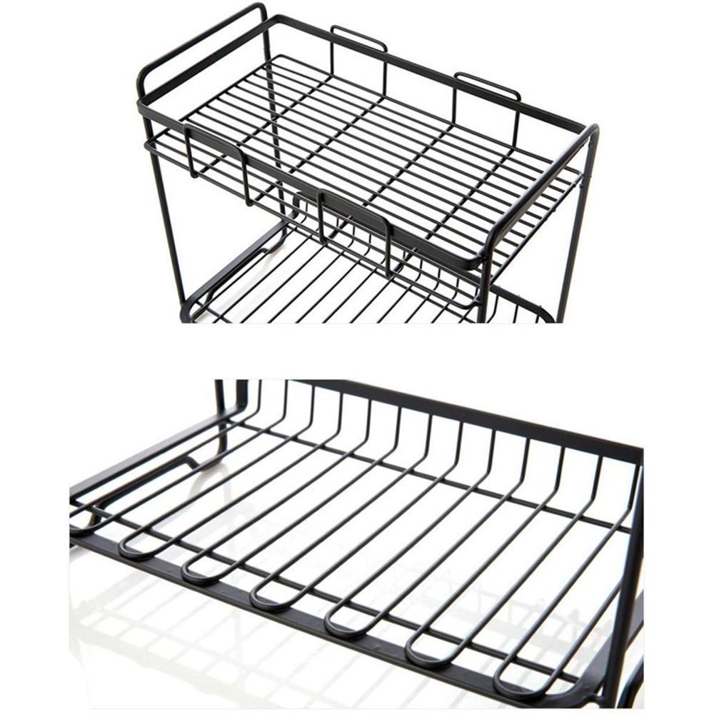 2-Tier Standing Multi-use House Metal Storage Rack Shelf Organizer