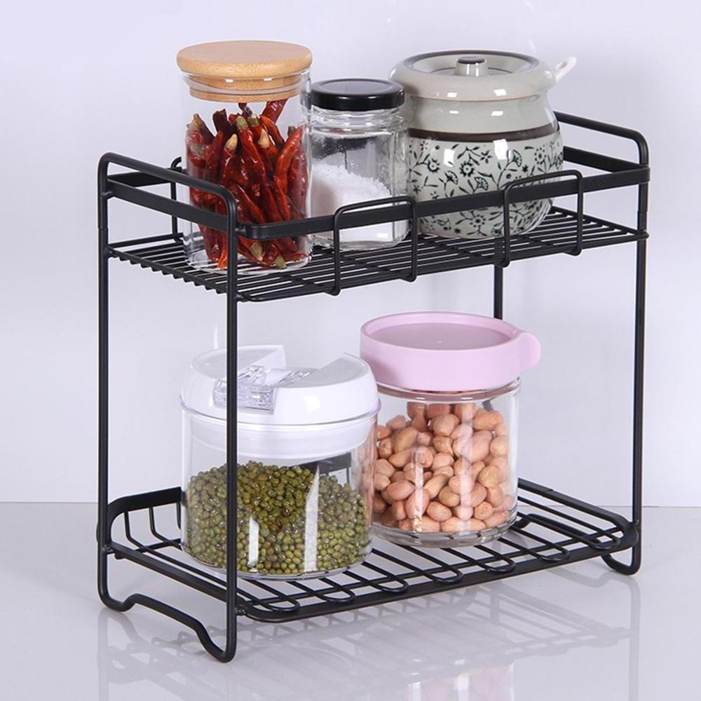 2-Tier Standing Multi-use House Metal Storage Rack Shelf Organizer