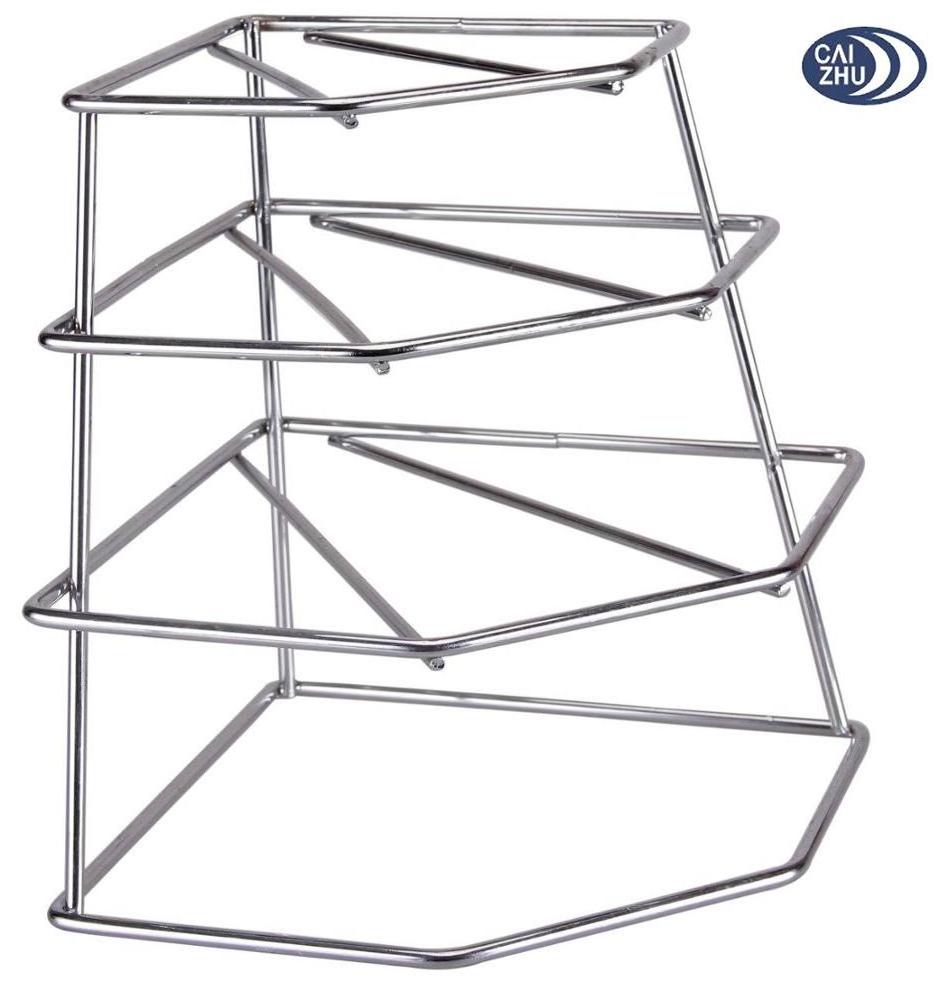 4 TIER WIRE CORNER  DISH  STANDS TACKER HOLDER STORAGE RACK CUPBOARD SHELF