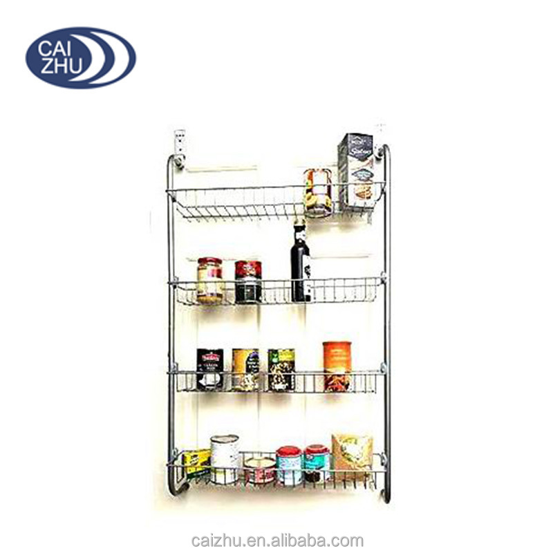 Over The Door Kitchen Cupboard & Pantry Tin Jar Spice Storage Holder Shelf Rack