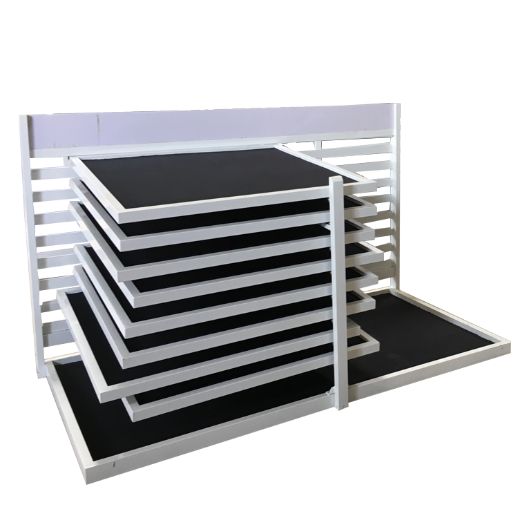 Factory Directly Sell Slant Type 9 Layers Sliding Tile Display Stand Tile Showroom Display Rack Latest Tile Racks