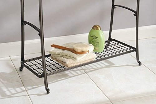 Towel Rack Holder with Storage Shelf - 3 Tier Metal Bath Organizer /Hand Towels