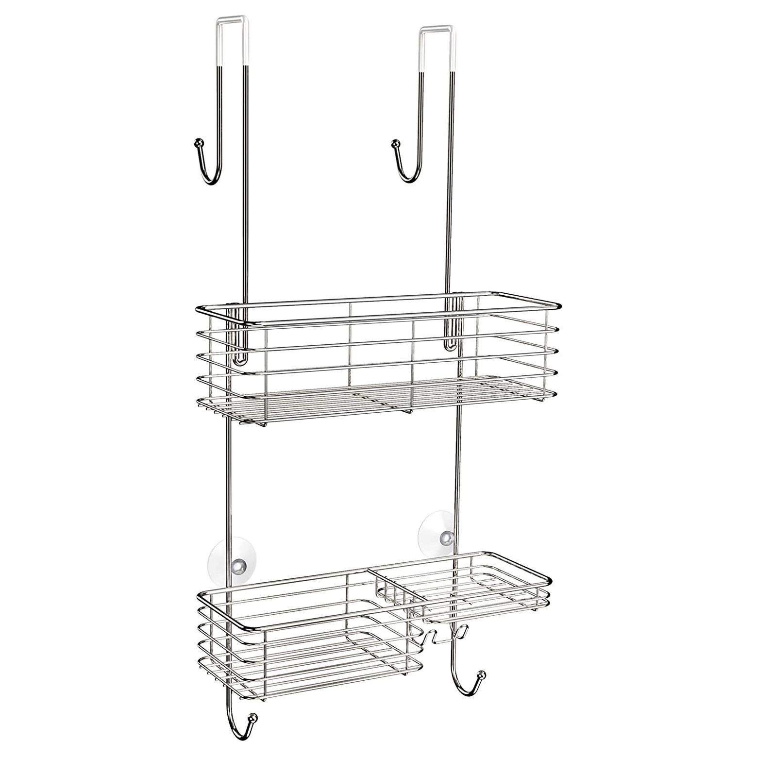 Shower Caddy Over The Door, Rustproof Bathroom Shelf Organizer, Stainless Steel Wall Rack for Dorm, Toilet, Bath