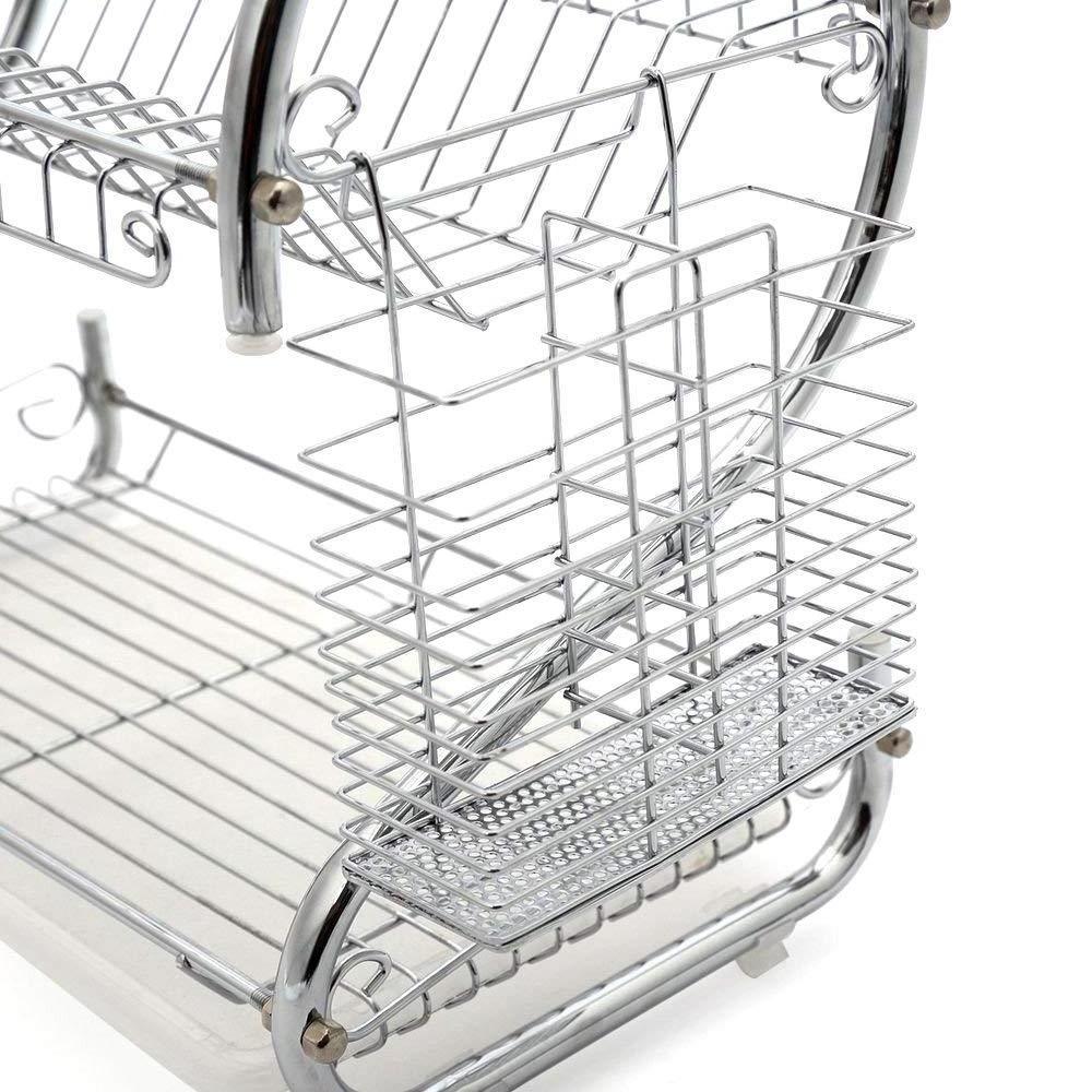 Restaurant Kitchen Stainless Steel Cabinet Metal Wire Dish Drying Rack  Shelves Organizer