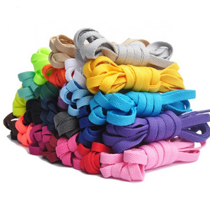 Wholesale Shoestring Shoe Strings Sport Length Cotton Polyester Flat Custom Sneaker Shoe Laces Logo Printed Shoelaces