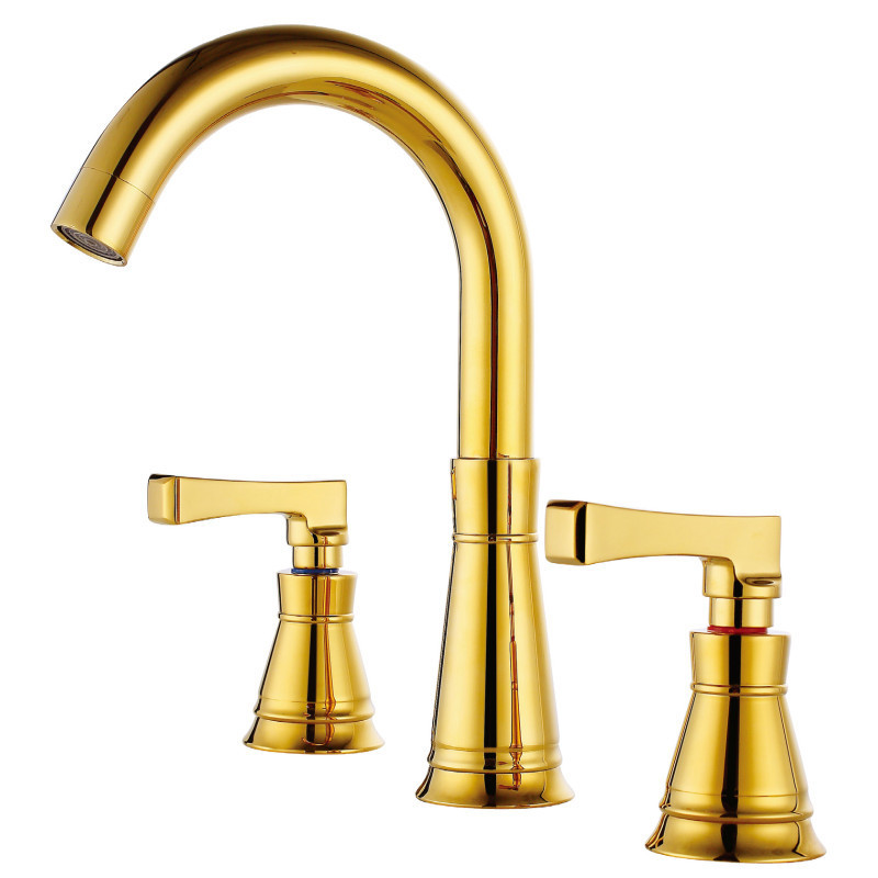 8 inch 2 Handles 3 Holes Antique Brass Bathroom Vanity Faucet Basin Mixer Tap Faucet Widespread Bathroom Sink Faucet